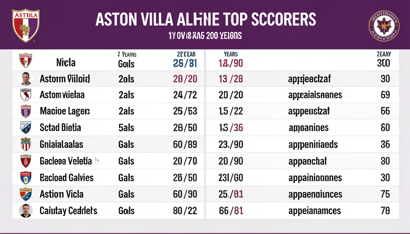 aston villa top scorers